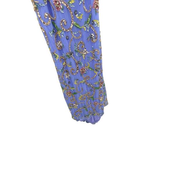 Sherri Hill Purple Fully Beaded Gown Dress Prom Pageant Womens Size 0 - Picture 4 of 16